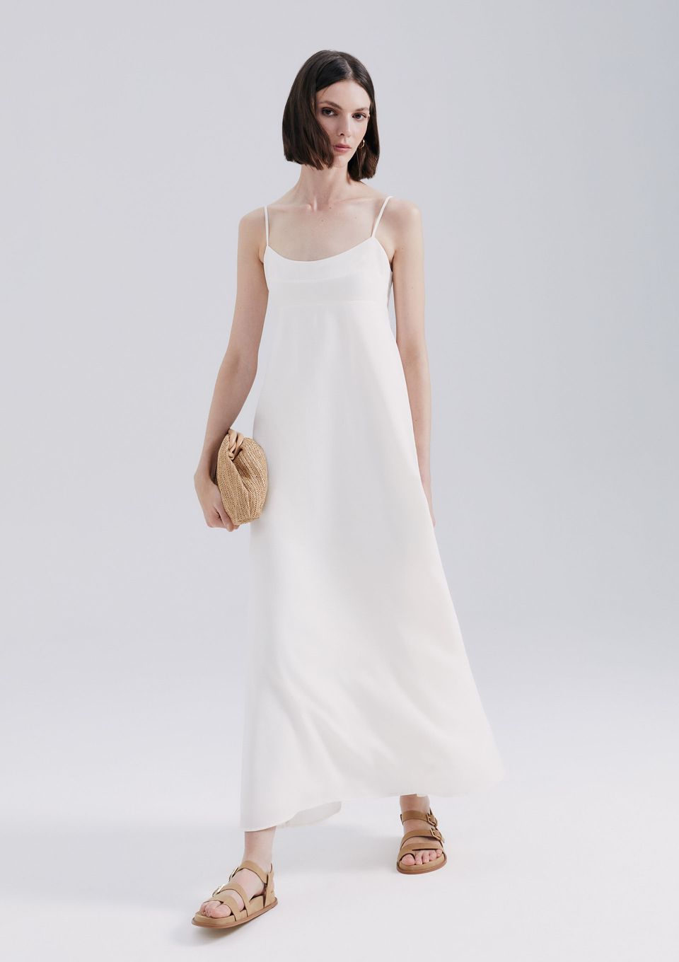 Vestido Midi em Modal - Off White