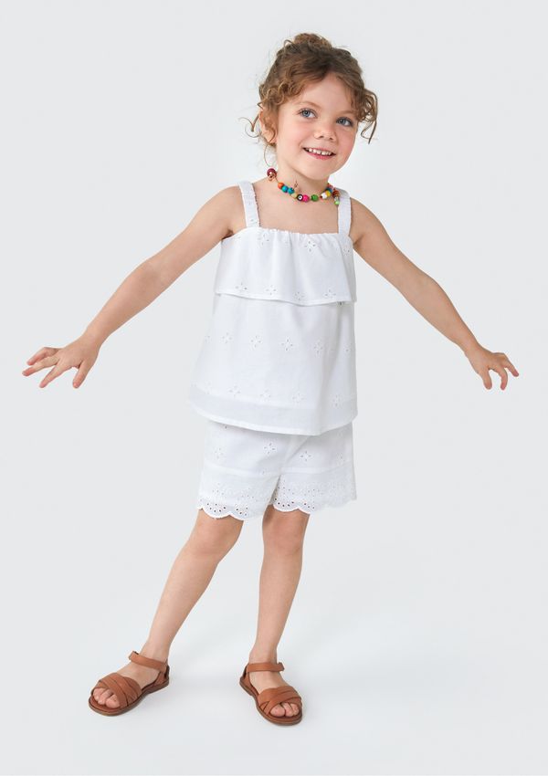 Shorts Infantil Menina Toddler - Branco 003