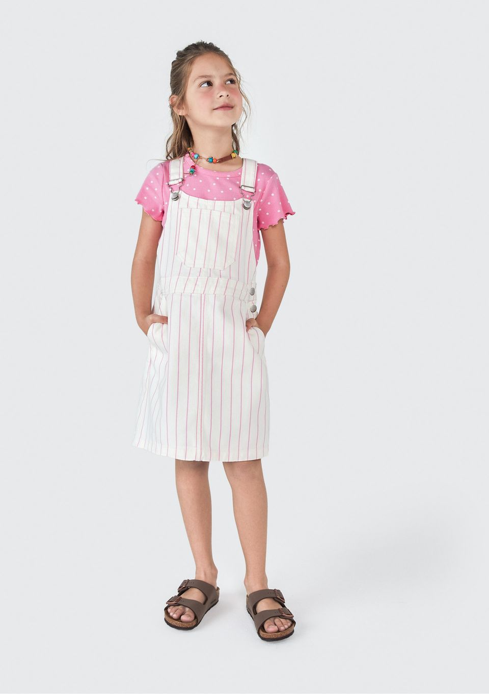 Salopete Infantil em Sarja - Off White