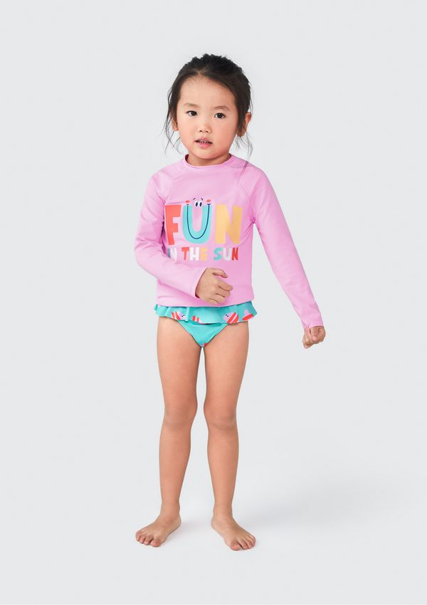 Conjunto Praia Bebê Menina Blusa + Calcinha - Rosa 001
