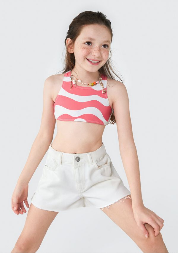 Biquíni Infantil Estampado Com Proteção UV - Rosa 014