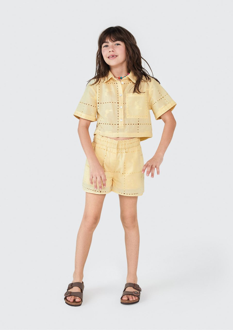 Shorts Infantil Menina - Amarelo