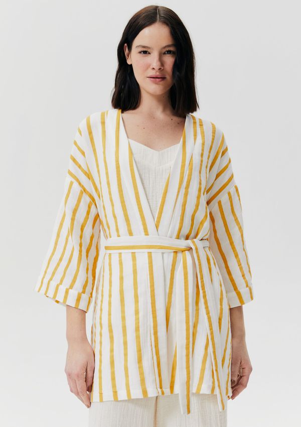 Robe Estampado Manga 7/8 - Amarelo P
