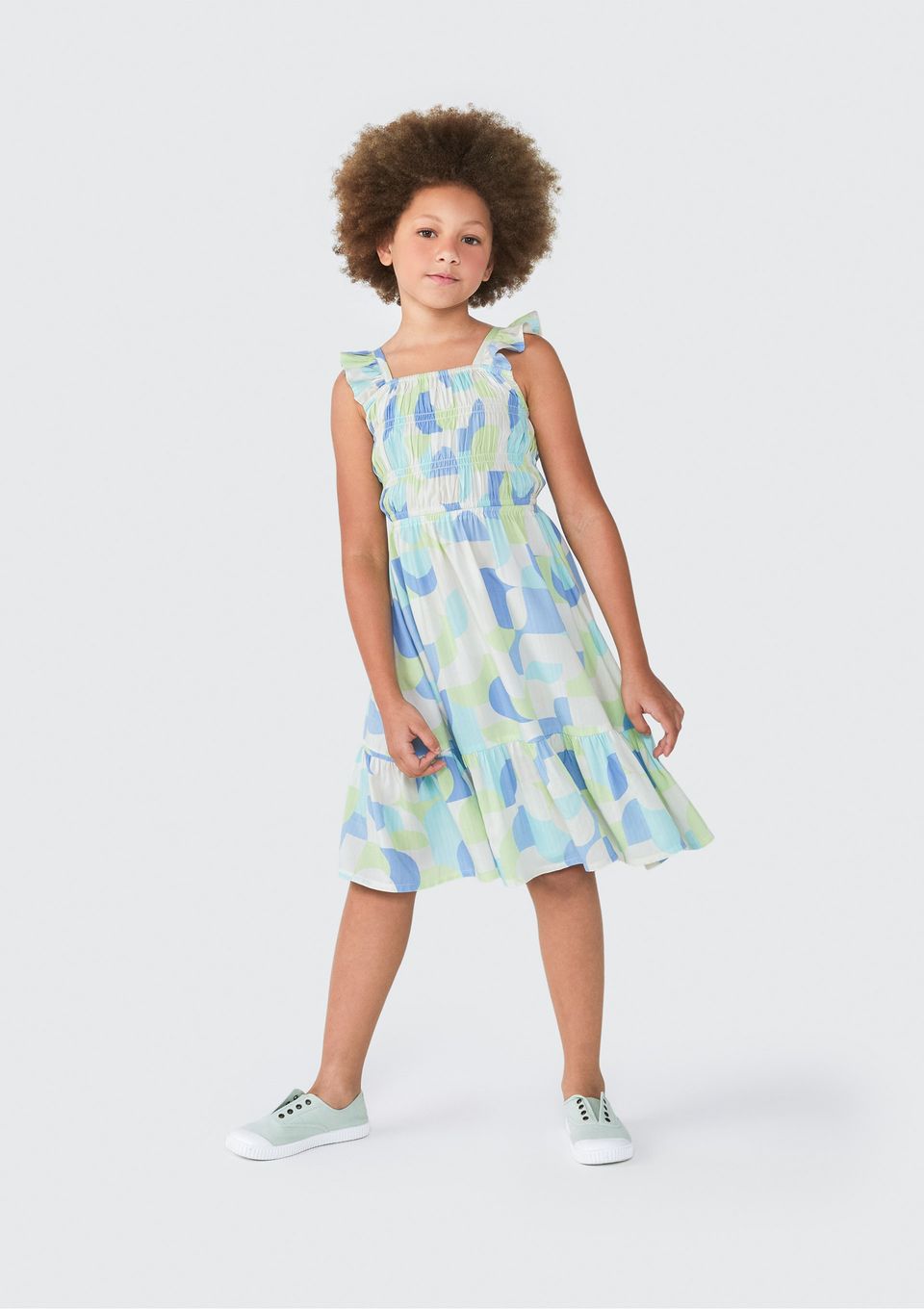 Vestido Curto Infantil - Azul