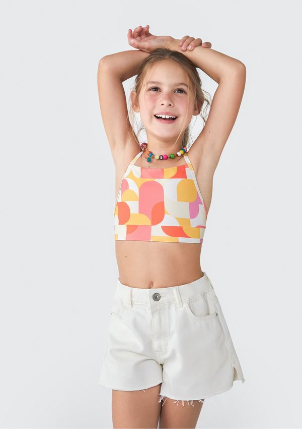 Biquíni Infantil Estampado Com Proteção UV - Off white 014
