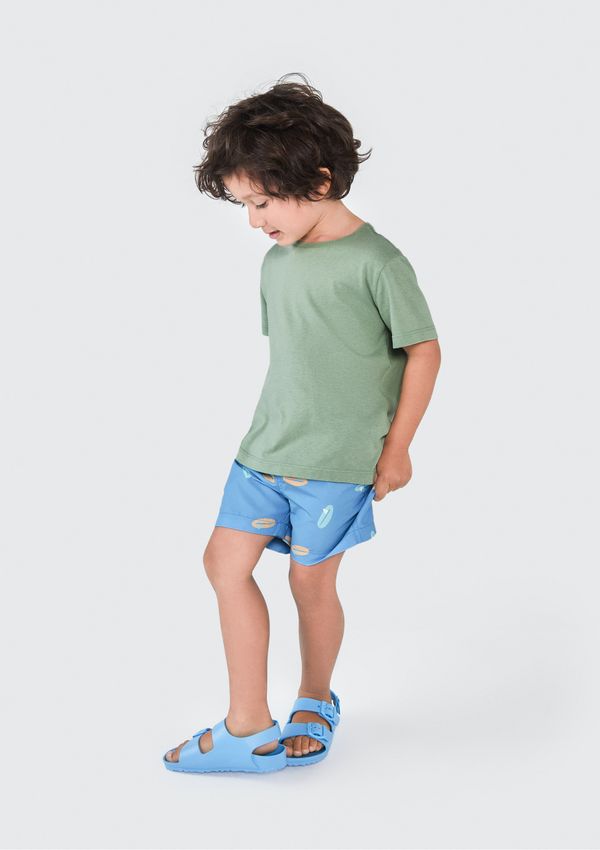 Shorts Infantil Menino Toddler em Tactel Estampado - Azul 003