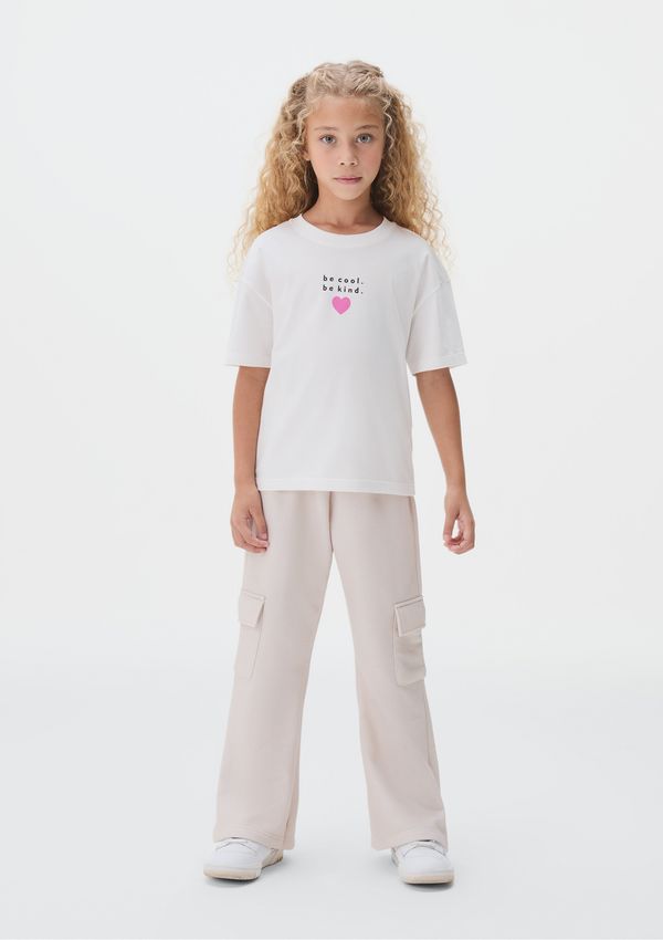 Conjunto Em Moletom Infantil Menina - Off white 008