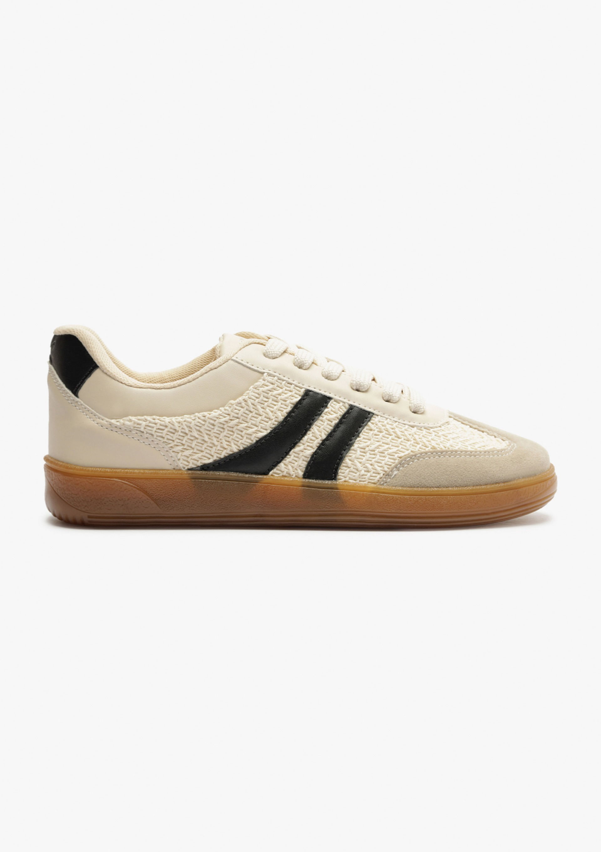 Tênis Feminino Casual Recortes - Bege