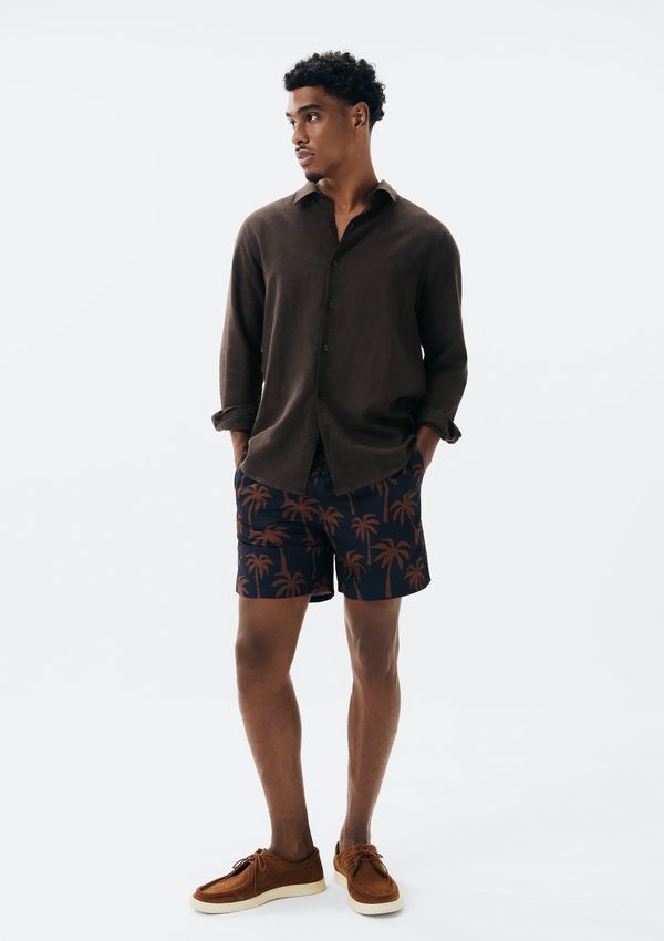 Shorts Praia Masculino Estampado - Azul P