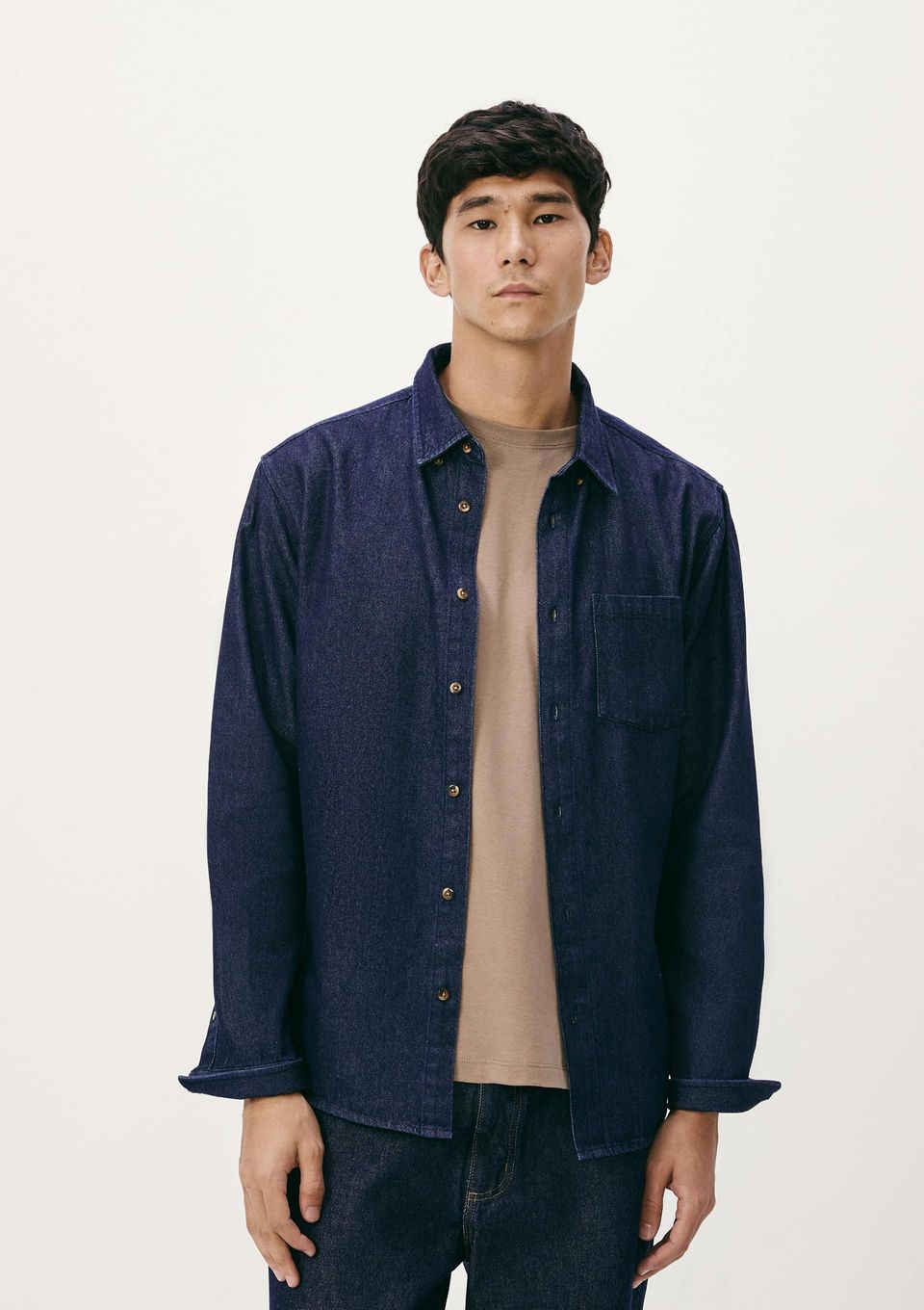 Camisa Masculina Raw Denim - Azul