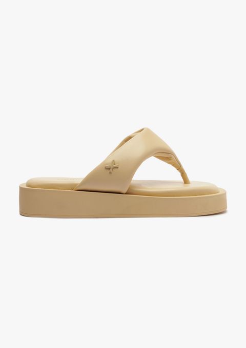 Sandália Solar Flatform Feminina Tira Acolchoada - Bege — Hering