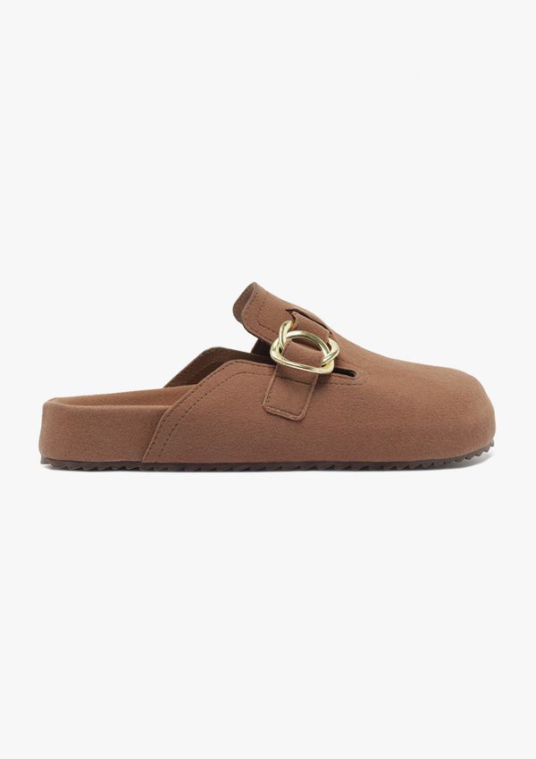 Mule Feminina Camurça Fivela - Terracota 035