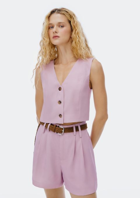 Colete Feminino Cropped em Viscose - Lilás — Hering