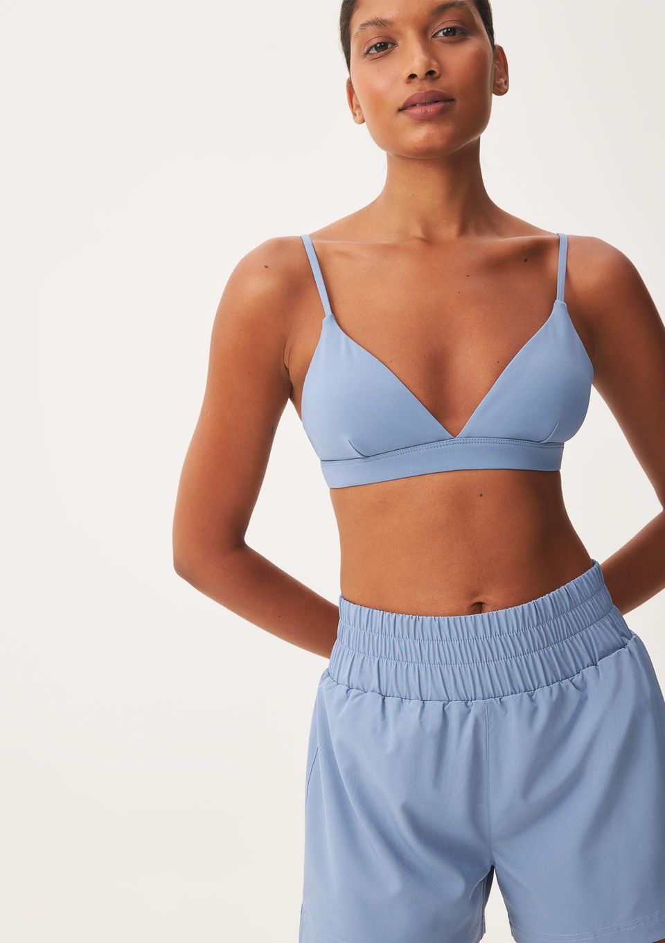 Top Esportivo Decote V - Azul
