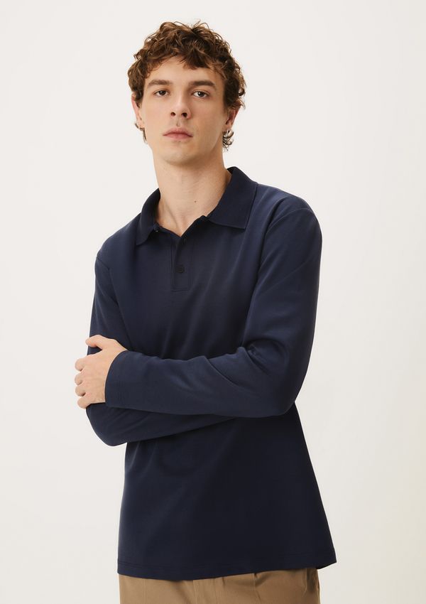 Blusão De Moletom Masculino Gola Polo - Azul XG