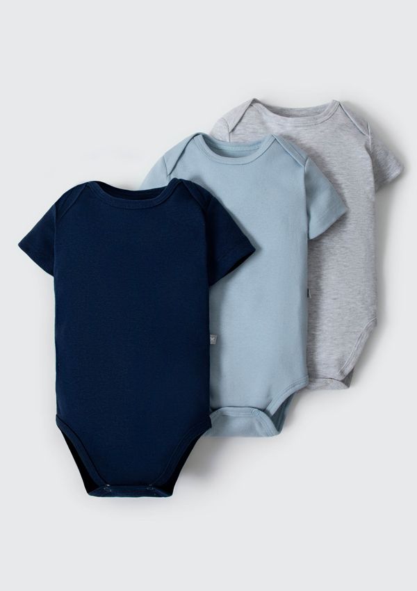 Kit Com 3 Bodies Bebê Unissex Em Ribana - Multicolorido 18M