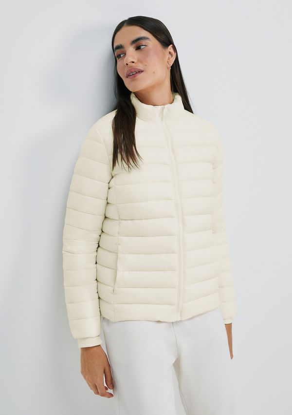 Jaqueta Básica Feminina Puffer Matelassê - Off white XG