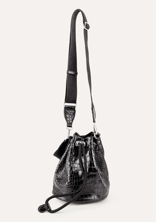 Bolsa Bucket Feminina Croco - Preto UNI