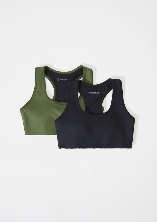 Kit Com 2 Tops Esportivos Feminino Nadador - Preto e verde XP
