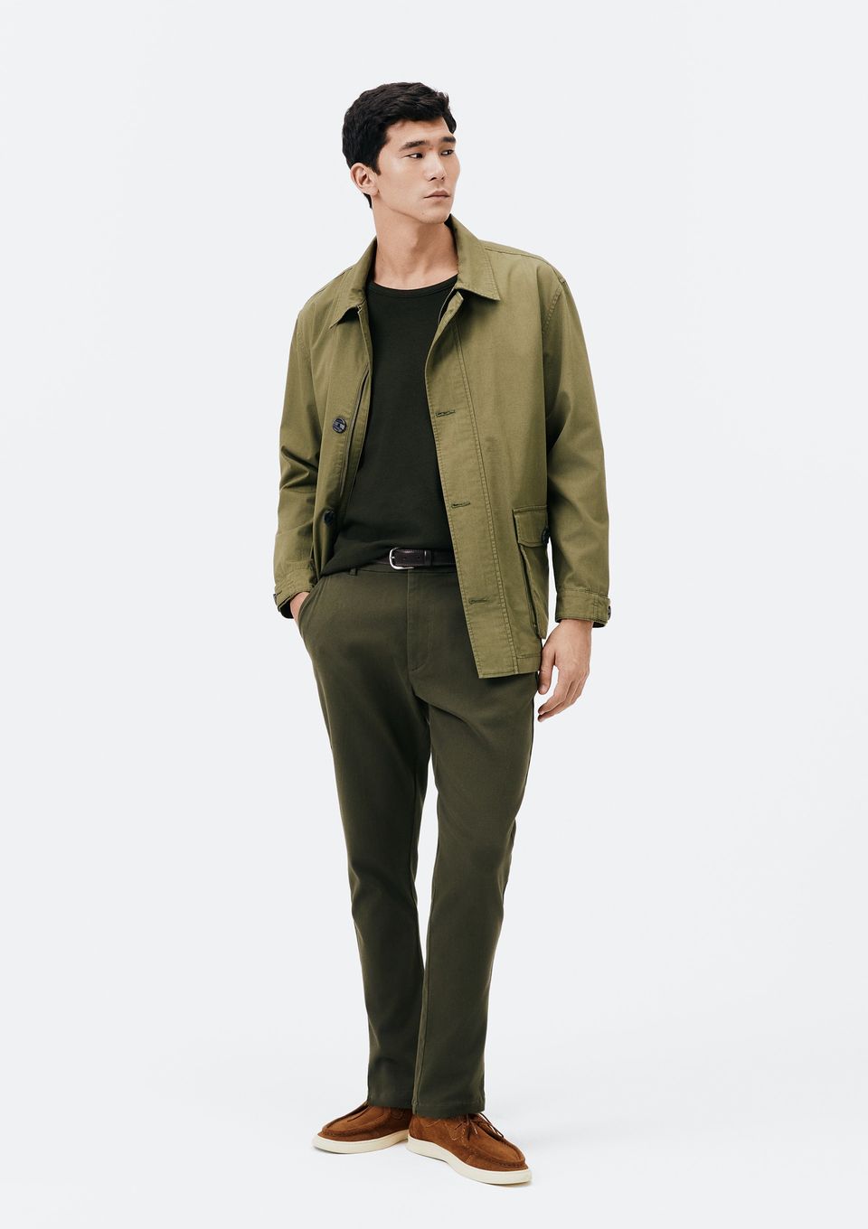 Calça em Sarja Masculina Taper Chino - Verde