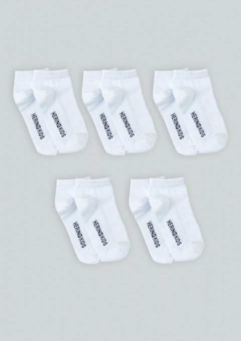 Kit com 5 Pares de Meia Infantil Unissex Cano Curto - Branco — Hering