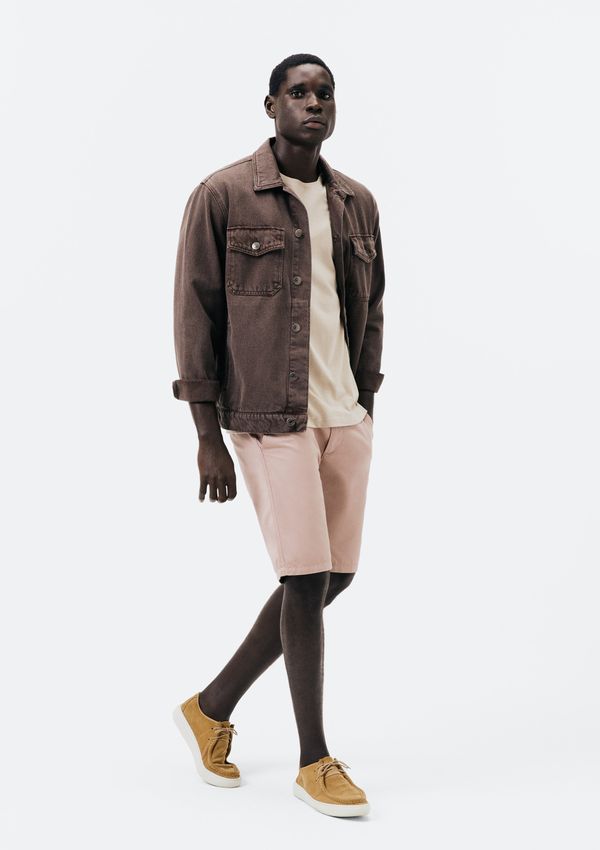 Bermuda Básica Masculina Chino Em Sarja - Bege 048