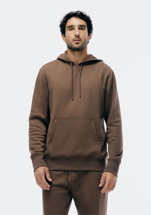 Blusão Básico Masculino Comfort Em Moletom Peluciado - Marrom G