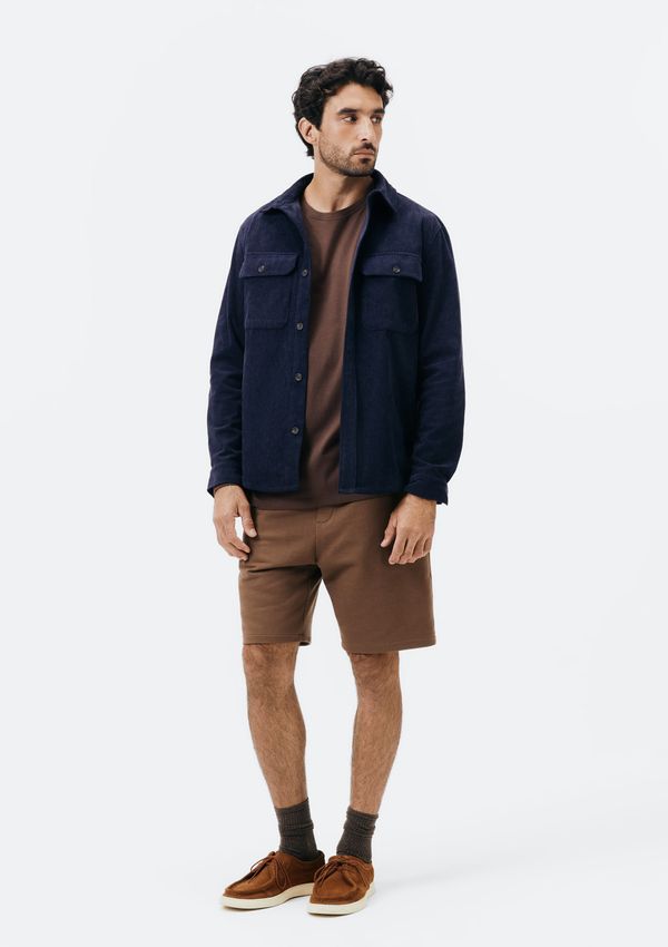 Bermuda Masculina Reta em Moletom - Marrom XXG