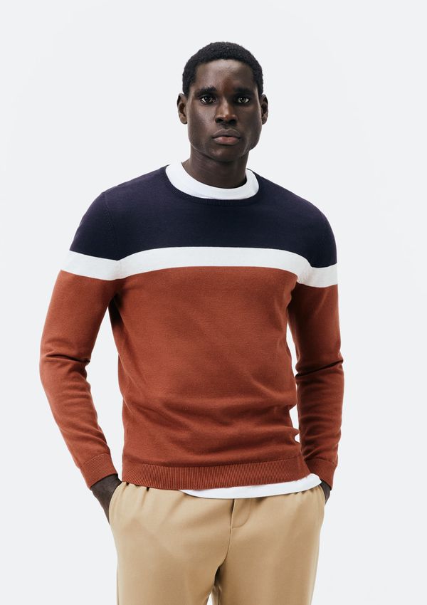 Suéter Masculino Listrado Em Tricô - Azul M