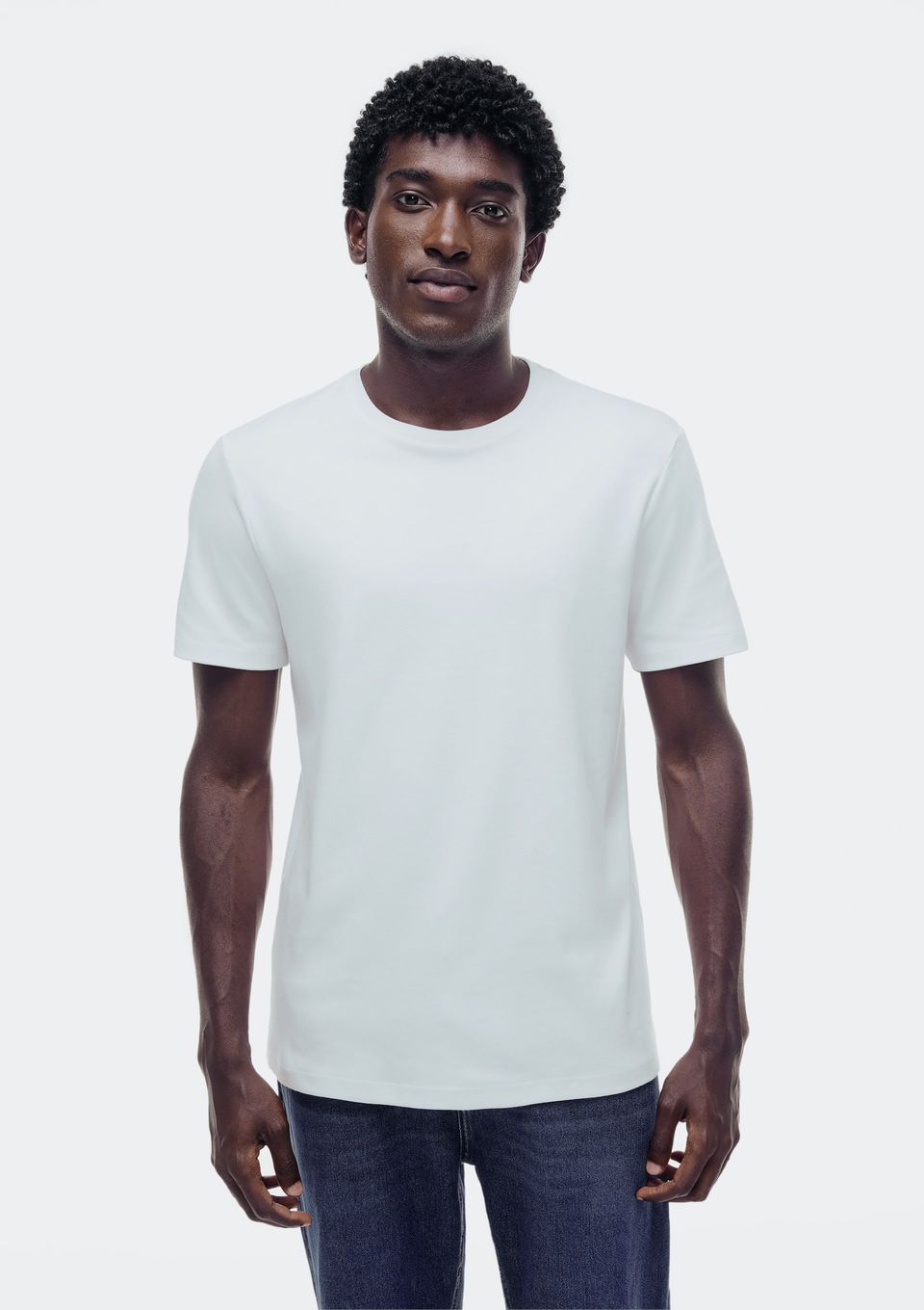 Camiseta Masculina Texturizada em Algodão Peruano - Branco