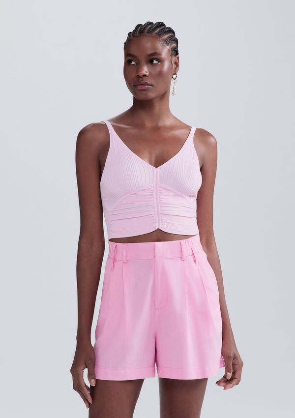 Shorts Feminino De Alfaiataria Em Linho - Rosa 042