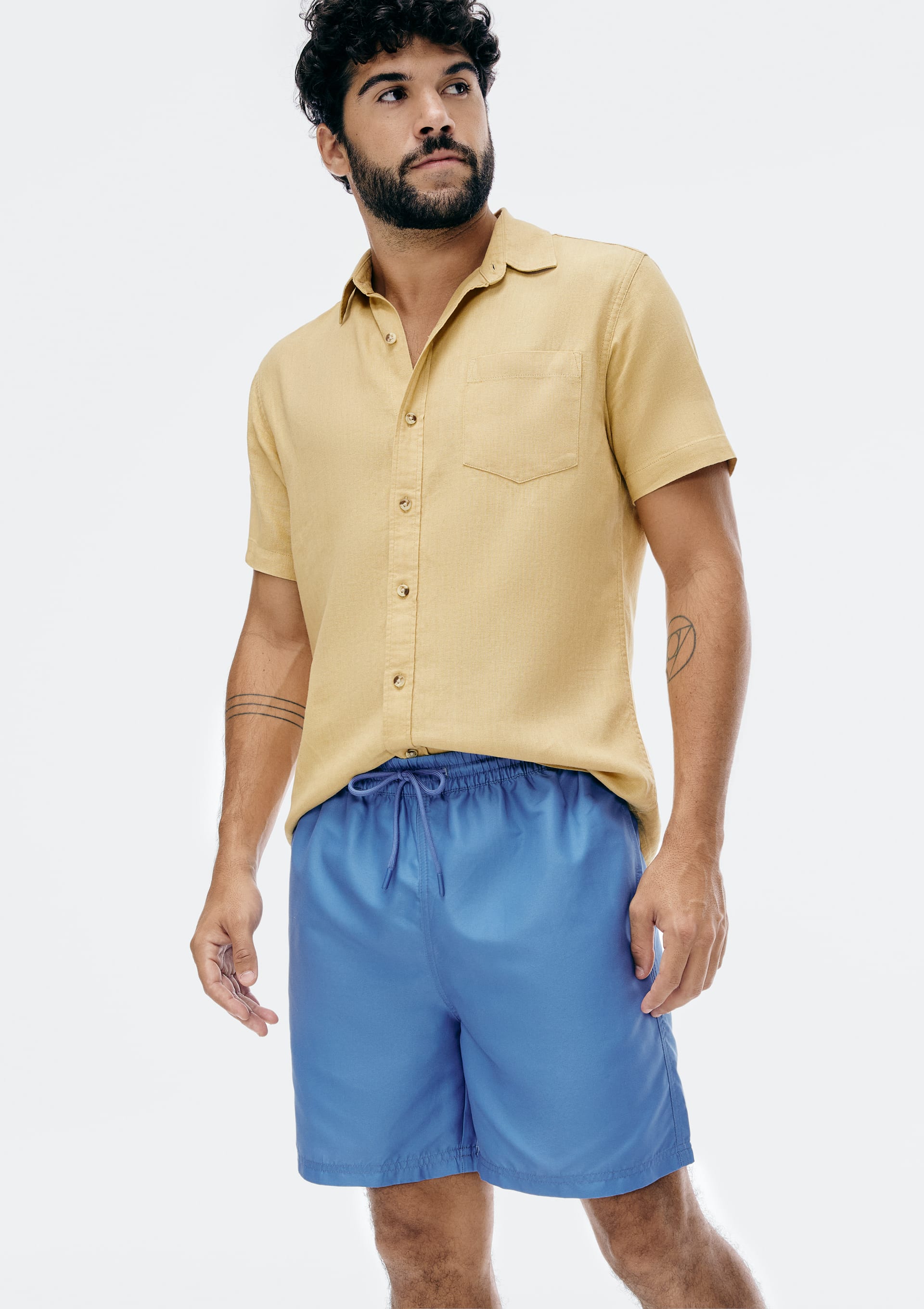 Shorts Praia Básico Masculino - Azul — Hering