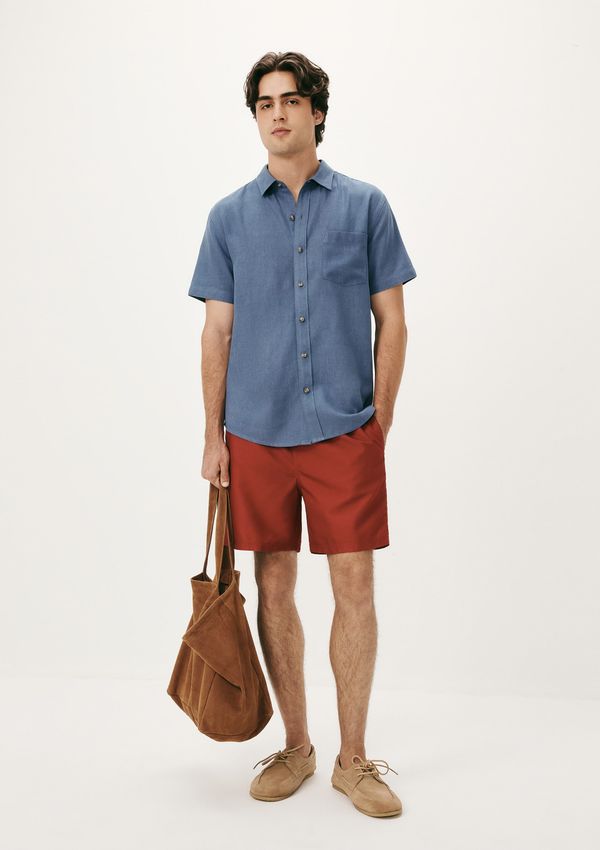 Shorts Praia Básico Masculino - Vermelho XXG