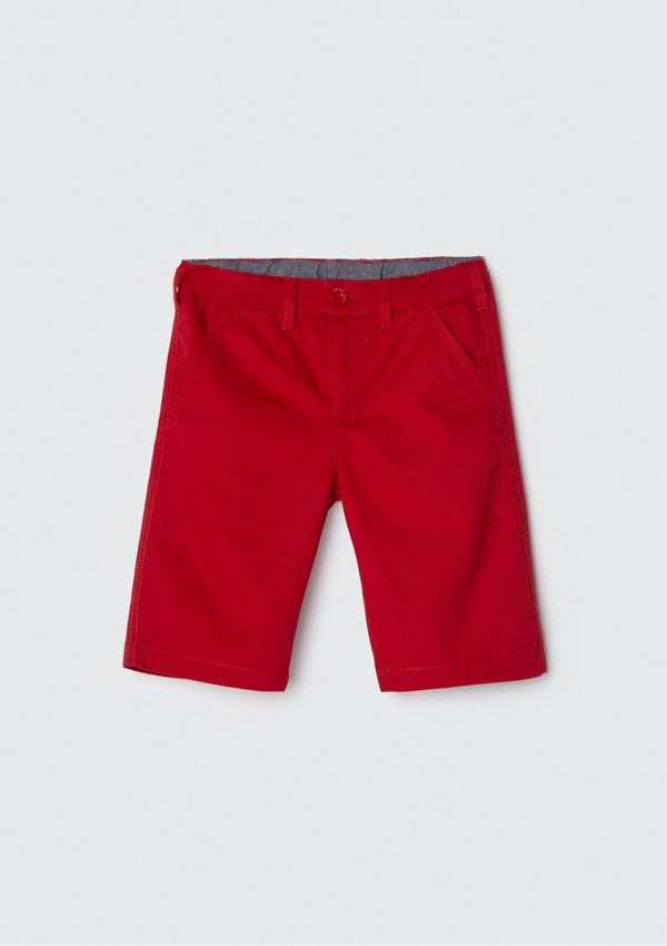 Bermuda Básica Infantil Menino Em Sarja - Vermelho 012