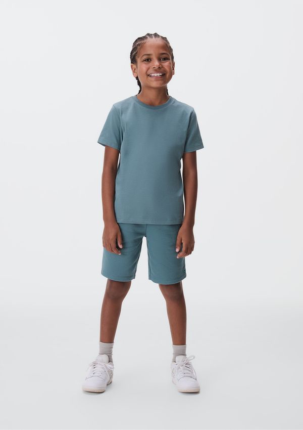 Bermuda Básica Infantil Menino Em Moletom - Azul 006
