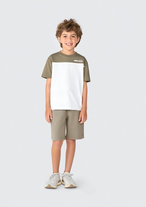 Bermuda Básica Infantil Menino Em Moletom - Verde 006