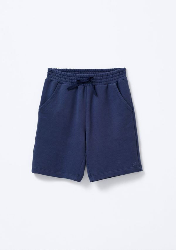 Bermuda Básica Infantil Menino Em Moletom - Azul 006