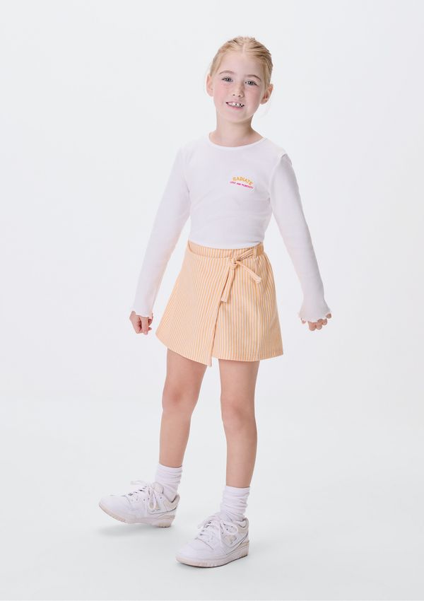 Blusa Manga Longa Infantil Menina Em Ribana - Off white 006