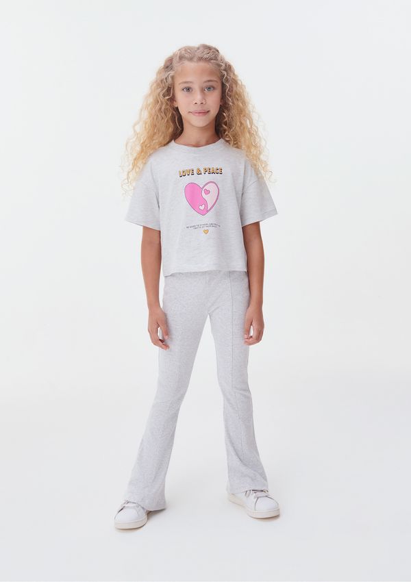 Calça Infantil Menina Flare - Cinza 010