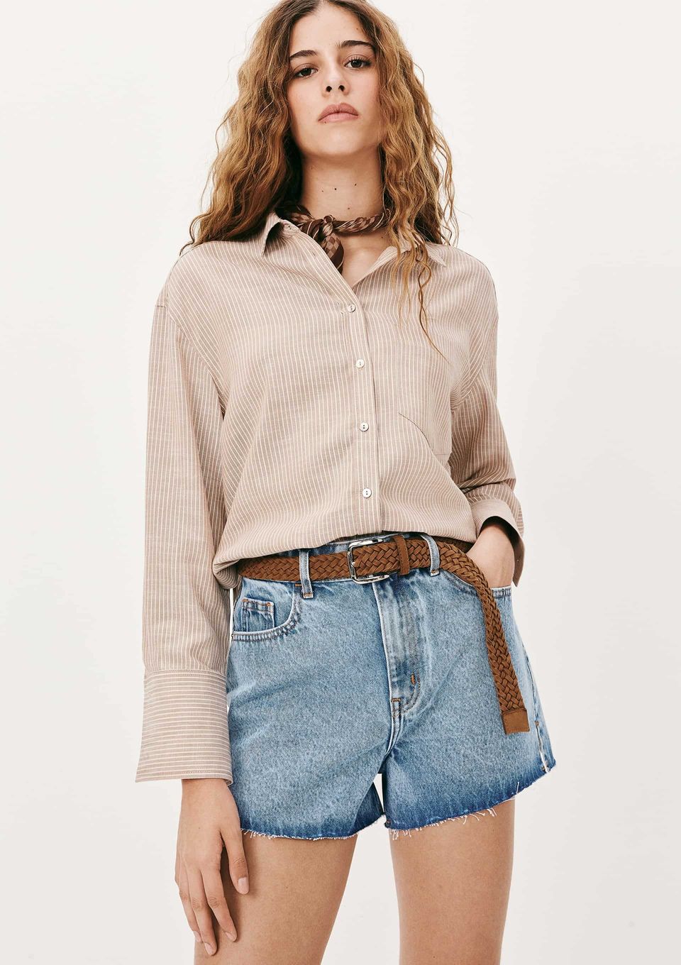 Shorts Jeans Feminino Cintura Média - Azul