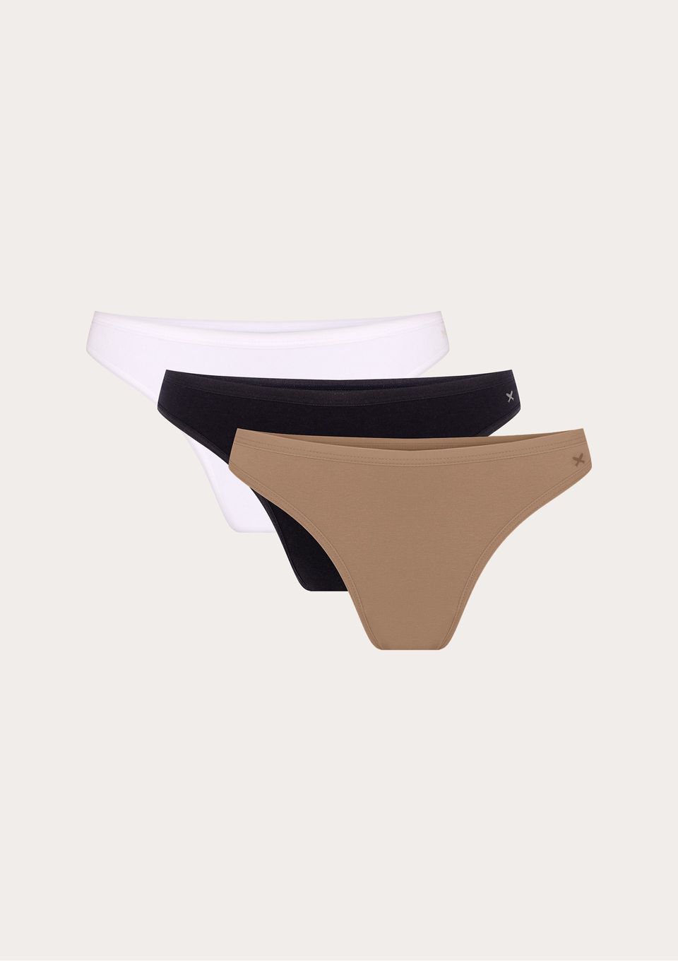 Kit 3 Calcinhas Tanga em Malha - Multicolorido