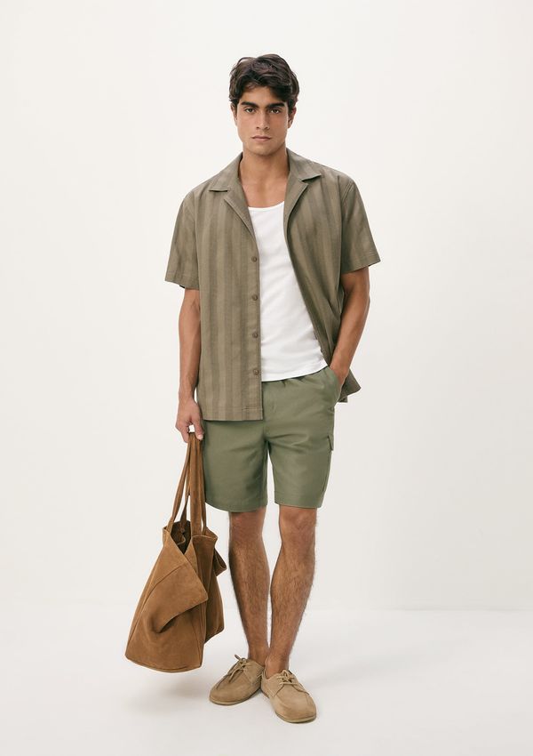 Shorts Masculino Tecido Empapelado - Verde P