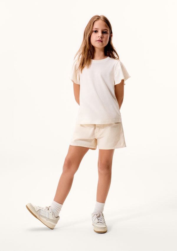 Blusa Infantil Menina Regular Com Babados - Off white 004