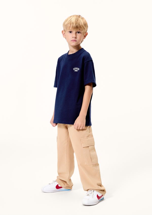 Calça Infantil Menino Cargo Em Sarja - Bege 008