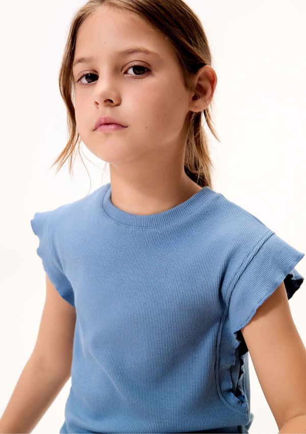Blusa Infantil Menina Em Ribana - Azul 008