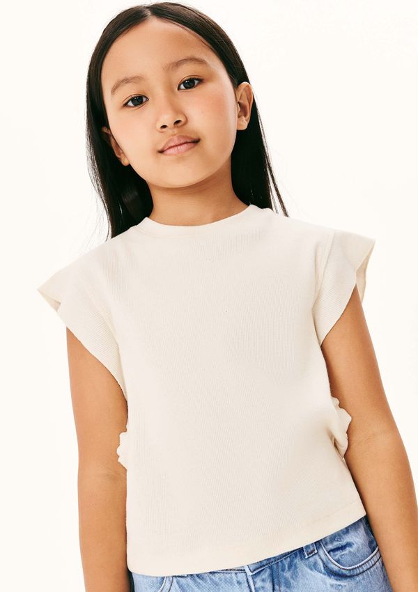 Blusa Infantil Menina Em Ribana - Off white 005