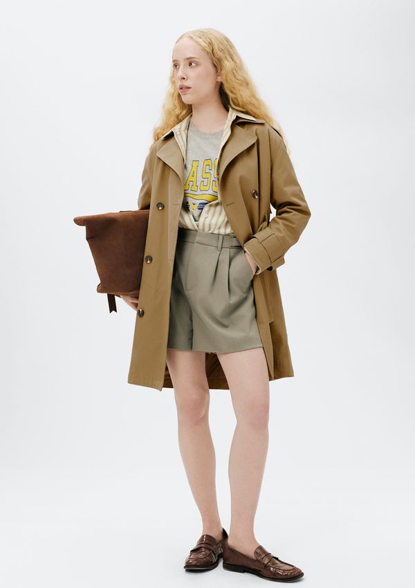 Shorts Feminino Em Alfaiataria - Bege 042