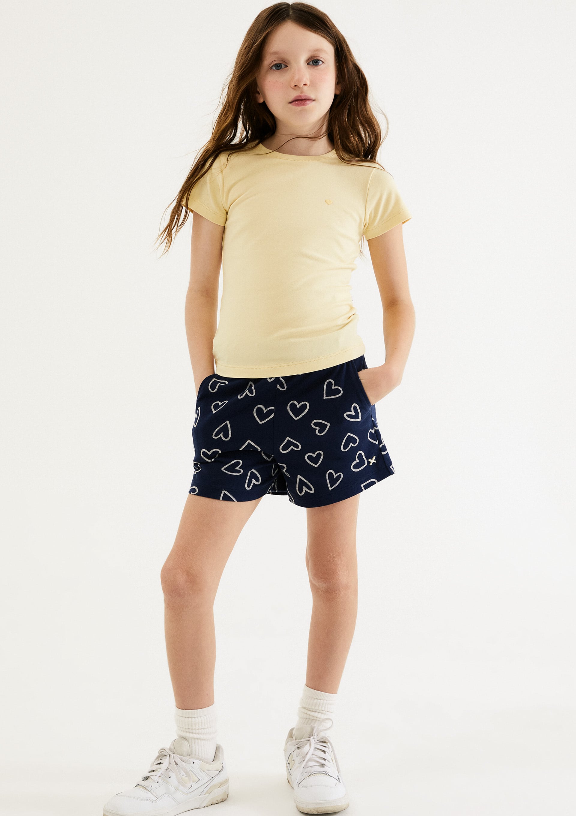 Shorts Básico Infantil Menina Clochard Estampado - Azul — Hering