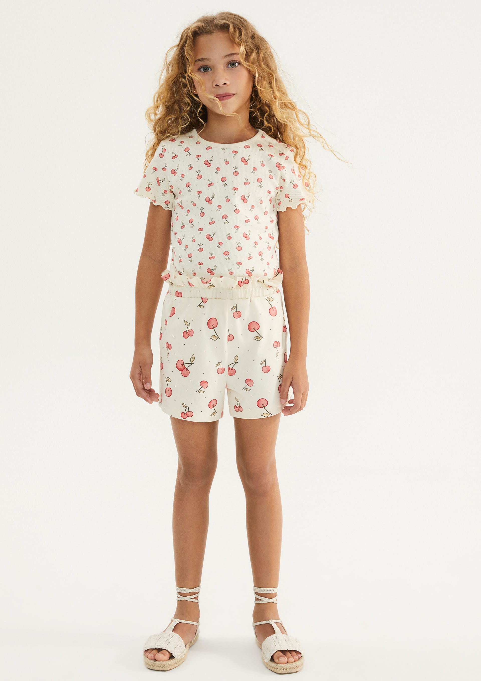 Shorts Básico Infantil Menina Clochard Estampado - Off White — Hering