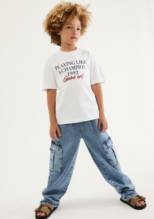 Calça Infantil Menino Jeans Cargo - Azul 008